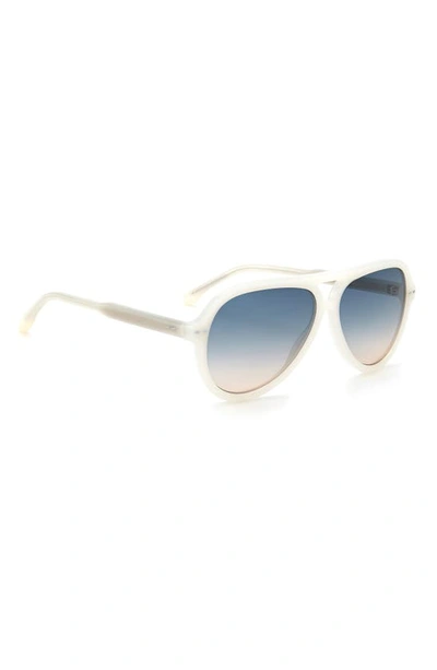 Shop Isabel Marant 59mm Gradient Aviator Sunglasses In Ivory/ Gray Shade Brown