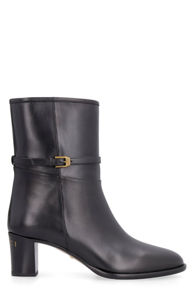 Shop Gucci Gg Zipped Ankle Boots In Black
