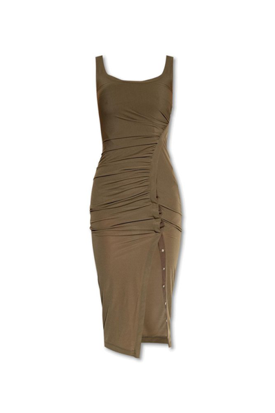 Shop Helmut Lang Twist Tank Dress In Green