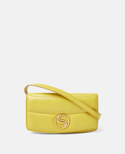 Shop Stella Mccartney S-wave Padded Wallet On Strap In Lime Green