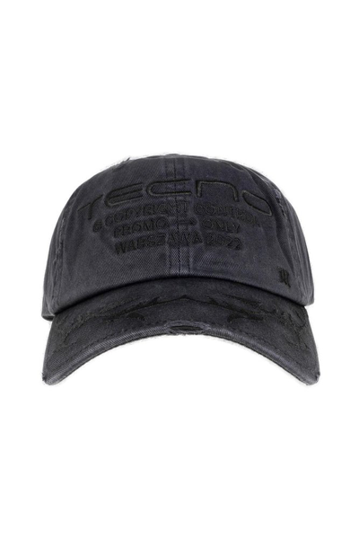 Shop Misbhv Logo Embroidered Distressed Baseball Cap In Black