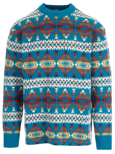 Shop Junya Watanabe Man Jacquard Crewneck Sweater In Multi