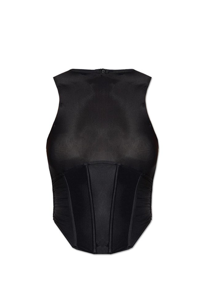 Shop Misbhv Corset Designed Sleeveless Top In Black