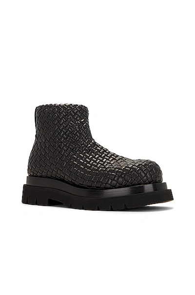 Shop Bottega Veneta Mini Lido Weave Lug Ankle Boo In Black