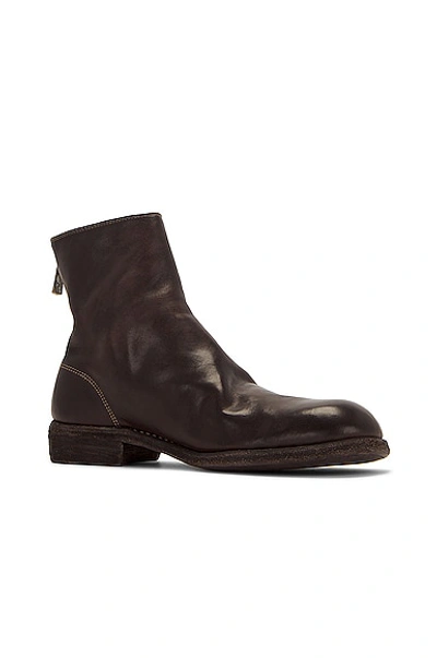 Shop Guidi Back Zip Boot Full Grain Leather In Brown
