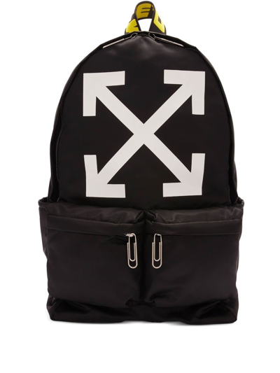 Shop Off-white Men Arrow Nylon Backpack In Black White