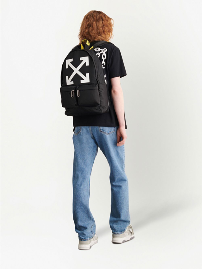 Off-white Arrows-print Zip-up Backpack In Black White | ModeSens