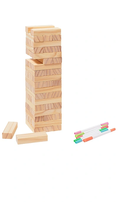 Shop Sunnylife Colour-in Jumbling Tower Set In Majorelle