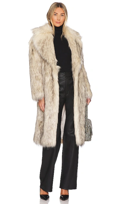 Shop Jakke Katie Faux Fur Coat In Winter White