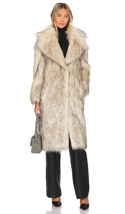 Shop Jakke Katie Faux Fur Coat In Winter White