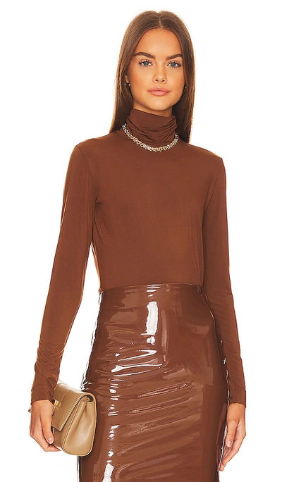 Commando Butter Long-sleeve Turtleneck Top In Cinnamon