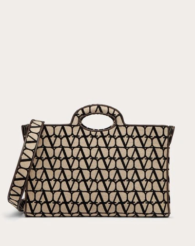 Shop Valentino Garavani La Troisieme Toile Iconographe Shopping Bag Woman Beige/black Uni