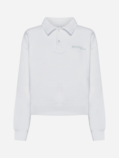 Shop Sporty &amp; Rich Rizzoli Cotton Polo Shirt In White,sage