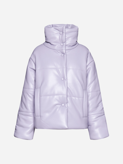 Shop Nanushka Hide Vegan Leather Down Jacket In Lilac