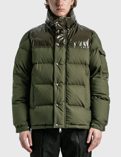 Shop Moncler Chardon Short Down Jacket In Green