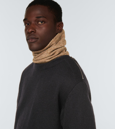 Shop Ranra Buff Knit Scarf In Frosted Beige