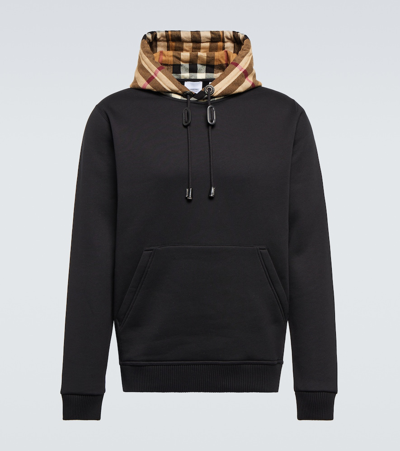 Shop Burberry Cotton-blend Hoodie In Black