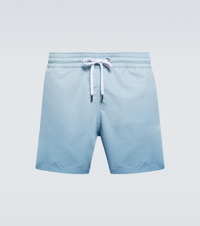 Shop Frescobol Carioca Printed Swim Shorts In Cool Blue