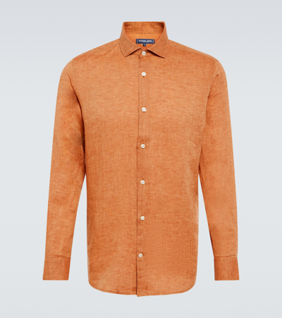 Shop Frescobol Carioca Antonio Linen Shirt In Sandstone