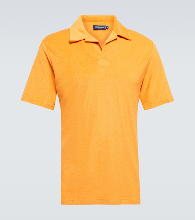 Shop Frescobol Carioca Faustino Terry Polo Shirt In Sunset Yellow