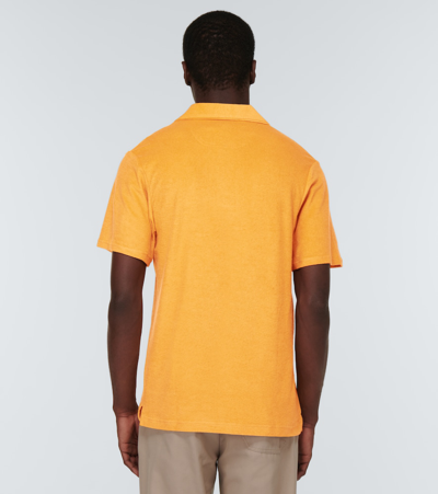 Shop Frescobol Carioca Faustino Terry Polo Shirt In Sunset Yellow