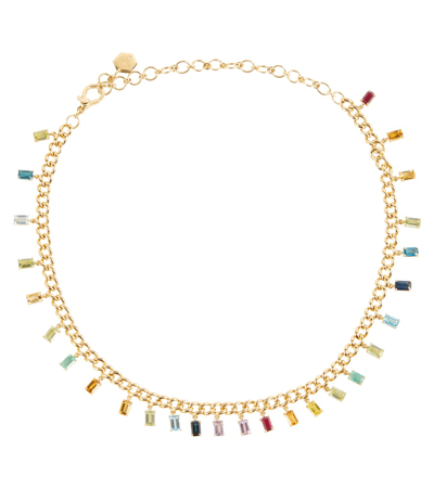 Shop Shay Jewelry Rainbow 18kt Gold Necklace With Diamonds In Yellow Gold/rainbow