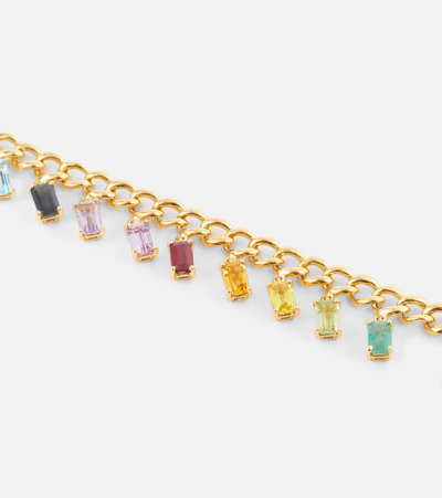 Shop Shay Jewelry Rainbow 18kt Gold Necklace With Diamonds In Yellow Gold/rainbow