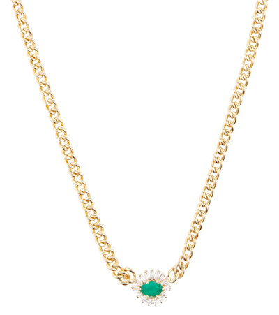 Shop Shay Jewelry 18kt Gold Necklace With Emeralds And Diamonds In Yellow Gold/emerald/diamond