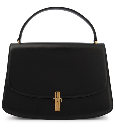 The Row Sofia 10 Leather Tote In Black Shg