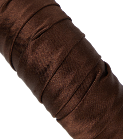 Jennifer Behr Mirren Silk Satin Headband In Espresso