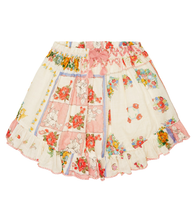 Shop Zimmermann Clover Flip Floral Skirt In Patch Painted Floral