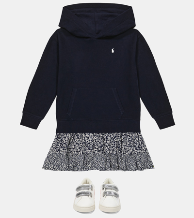 Polo Ralph Lauren Hooded Cotton-blend Dress In Rl Navy