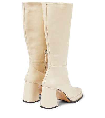 Shop Souliers Martinez Begonia Leather Platform Boots In Ice