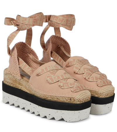 Stella Mccartney Gaia Canvas Platform Espadrilles Blush In Blush