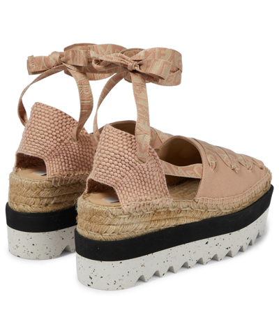Stella Mccartney Gaia Canvas Platform Espadrilles Blush In Blush