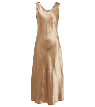 Shop Max Mara Capua Midi Dress In Oro