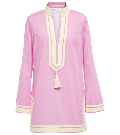 Shop Tory Burch Solid Cotton Voile Tunic In Mallow Pink