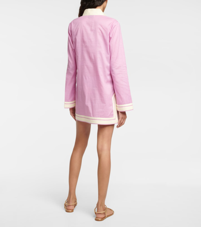 Shop Tory Burch Solid Cotton Voile Tunic In Mallow Pink
