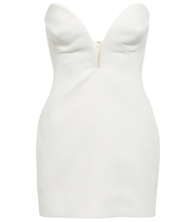 Shop Monot Strapless Crêpe Minidress In White