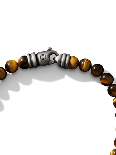 David Yurman Tiger Eye Beaded Bracelet In Brown
