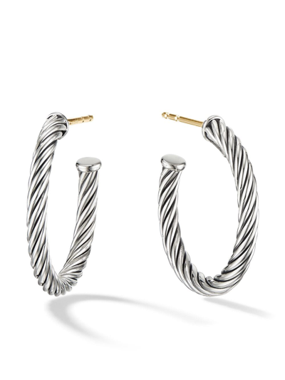 Shop David Yurman Sterling Silver Cable Hoop Earrings