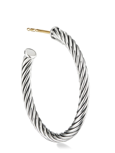 Shop David Yurman Sterling Silver Cable Hoop Earrings