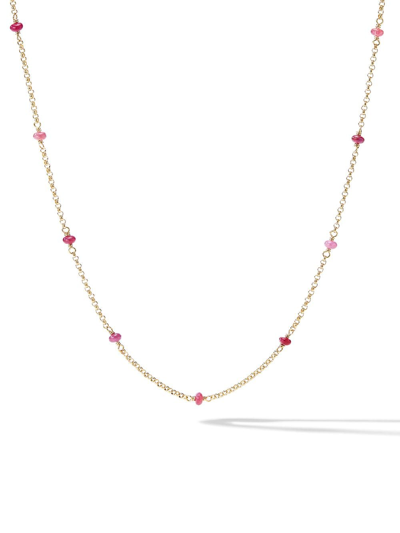 Shop David Yurman 18kt Yellow Gold Ruby-embellished Necklace