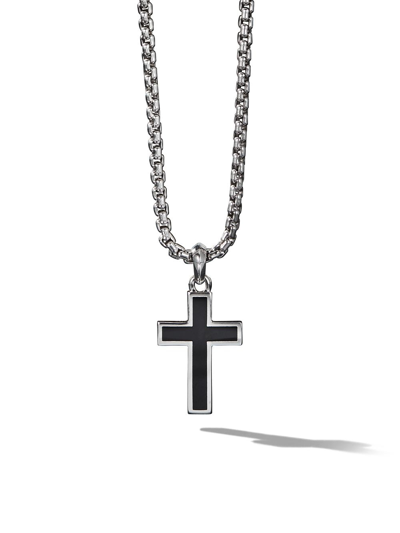 David Yurman Exotic Stone Cross With Black Onyx In Black