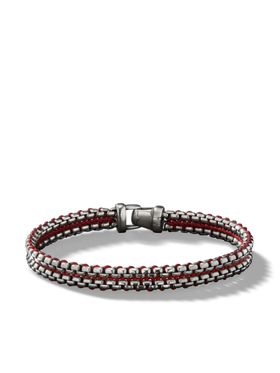 David Yurman Sterling Silver Woven Box Chain Bracelet In Silver