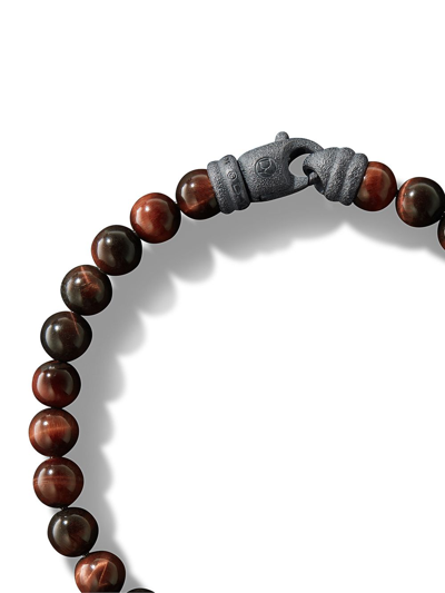 David Yurman Spiritual Beads Tiger Eye Bracelet In Red
