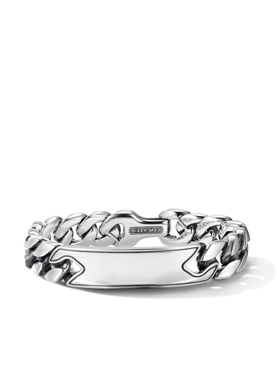 Curb Chain Angular Link Bracelet in Sterling Silver, 8.7mm