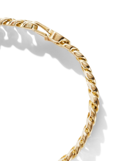 David Yurman 18kt Yellow Gold Micro Curb Chain Bracelet In Gold