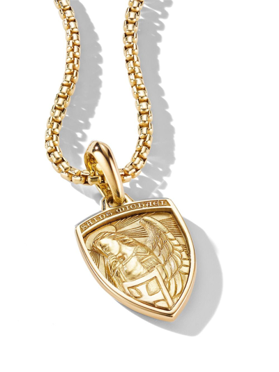 David Yurman 18kt Yellow Gold St.michael Amulet Pendant In Gold