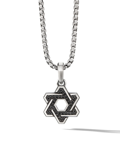 Shop David Yurman Sterling Silver Deco Star Of David Diamond Pendant